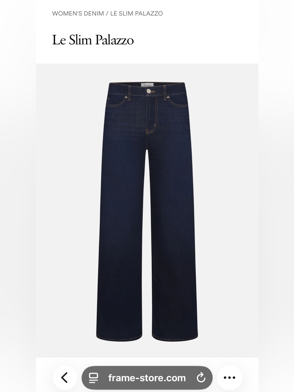 Frame Denim Le Slim Palazzo Wide-Leg Jeans in Dark Indigo